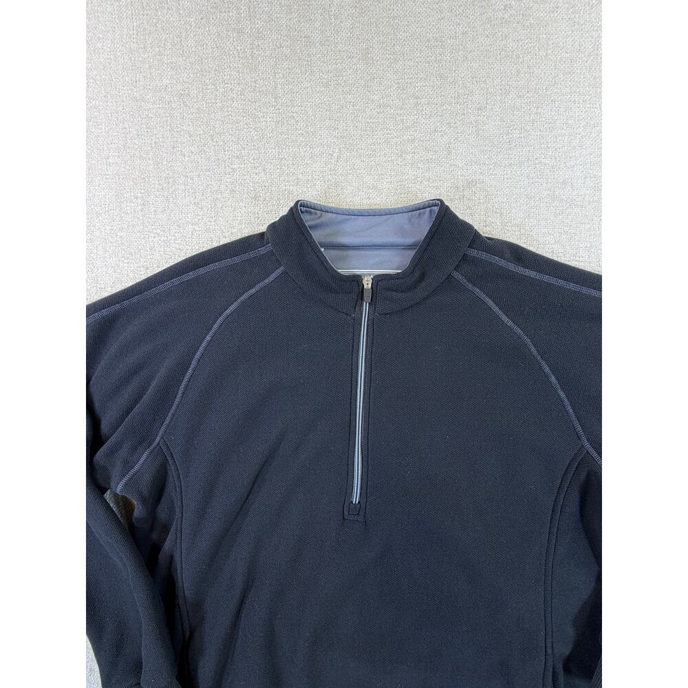 Straight Down Men Large Black Quarter Zip Long Sleeve Golf Pullover Performance - Picture 7 of 8